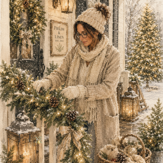 Christmas Porch Decorating | Watercolor Clip Art PNG