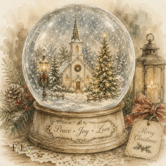 Snow Globe for Holiday Wish | Watercolor Clip Art PNG