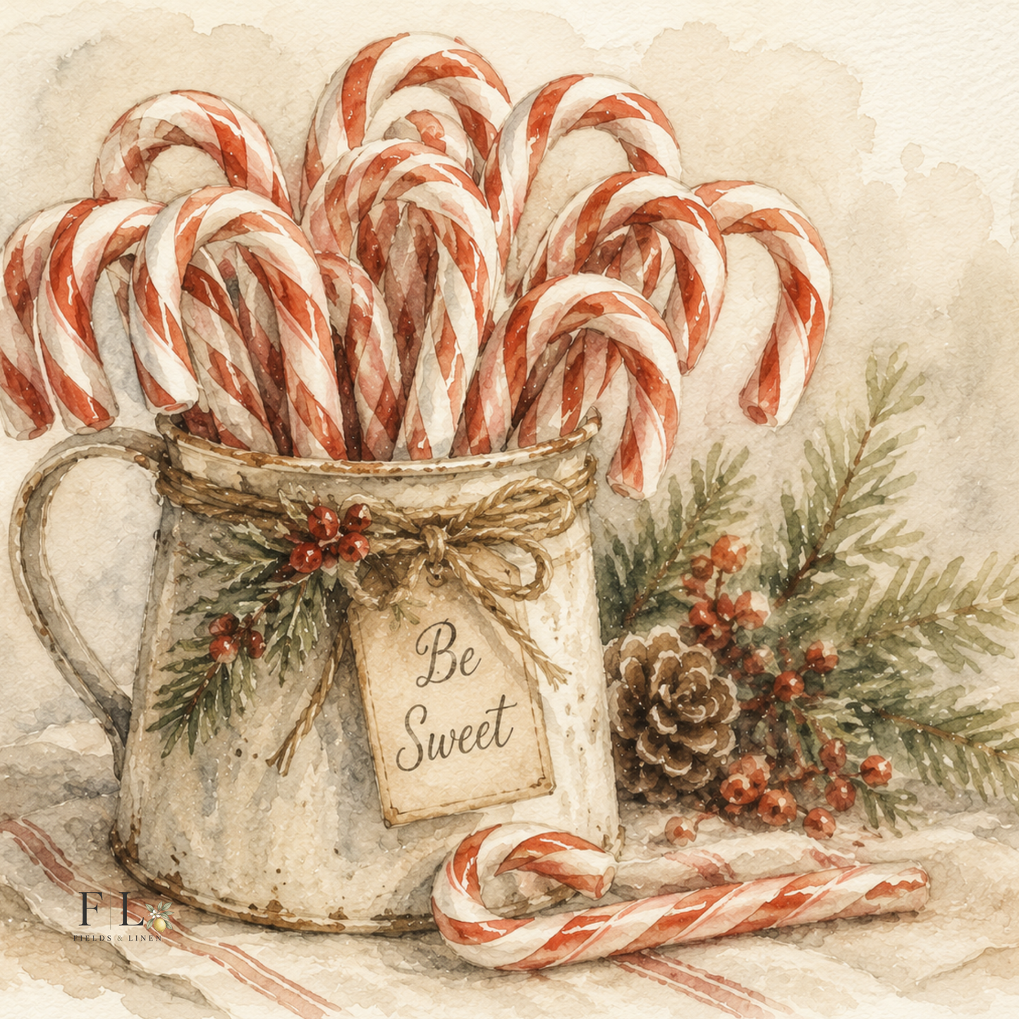 Candy Canes | Watercolor Clip Art PNG