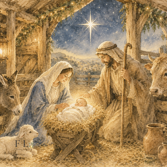 The Manger | Watercolor Clip Art PNG