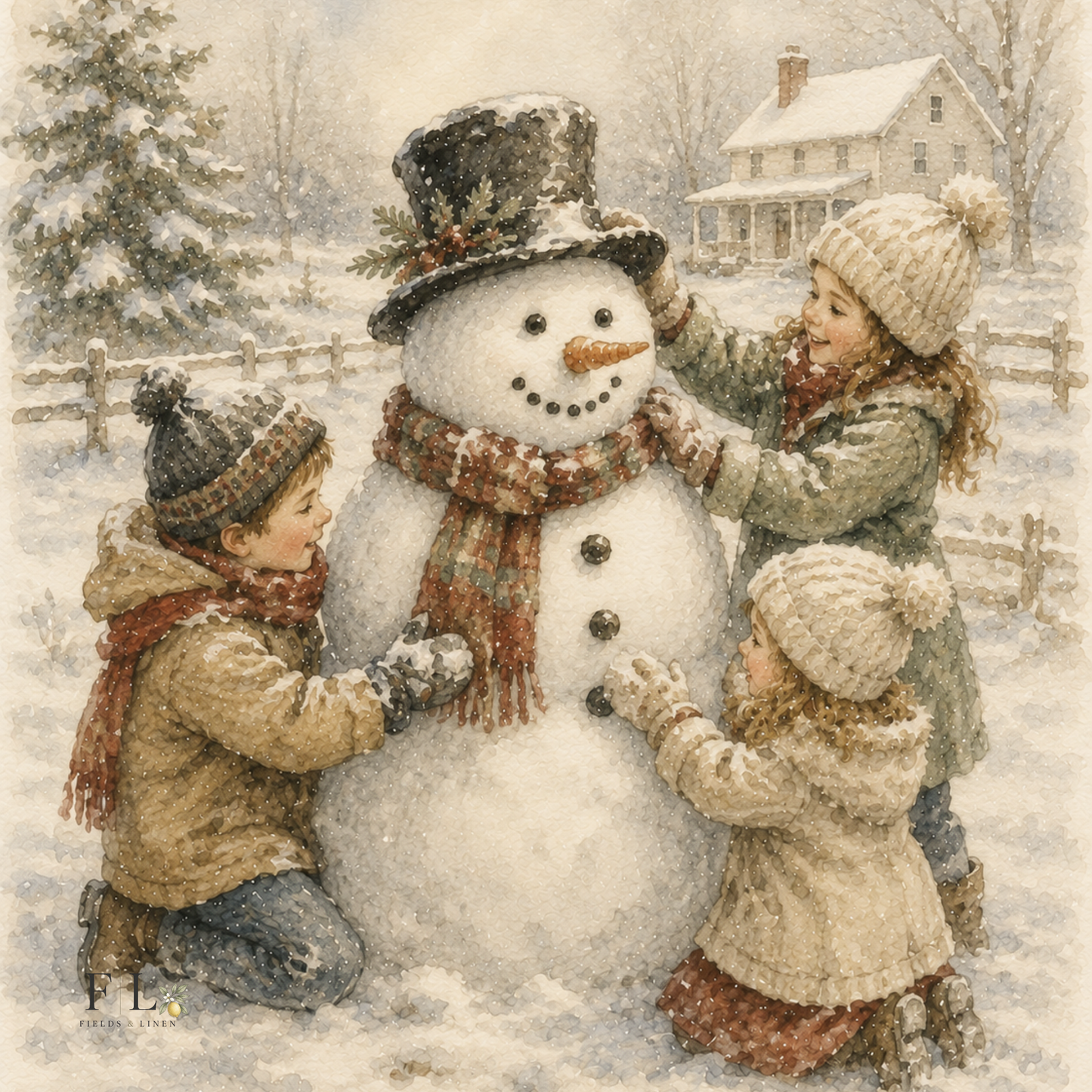 Build a Snowman | Watercolor Clip Art PNG