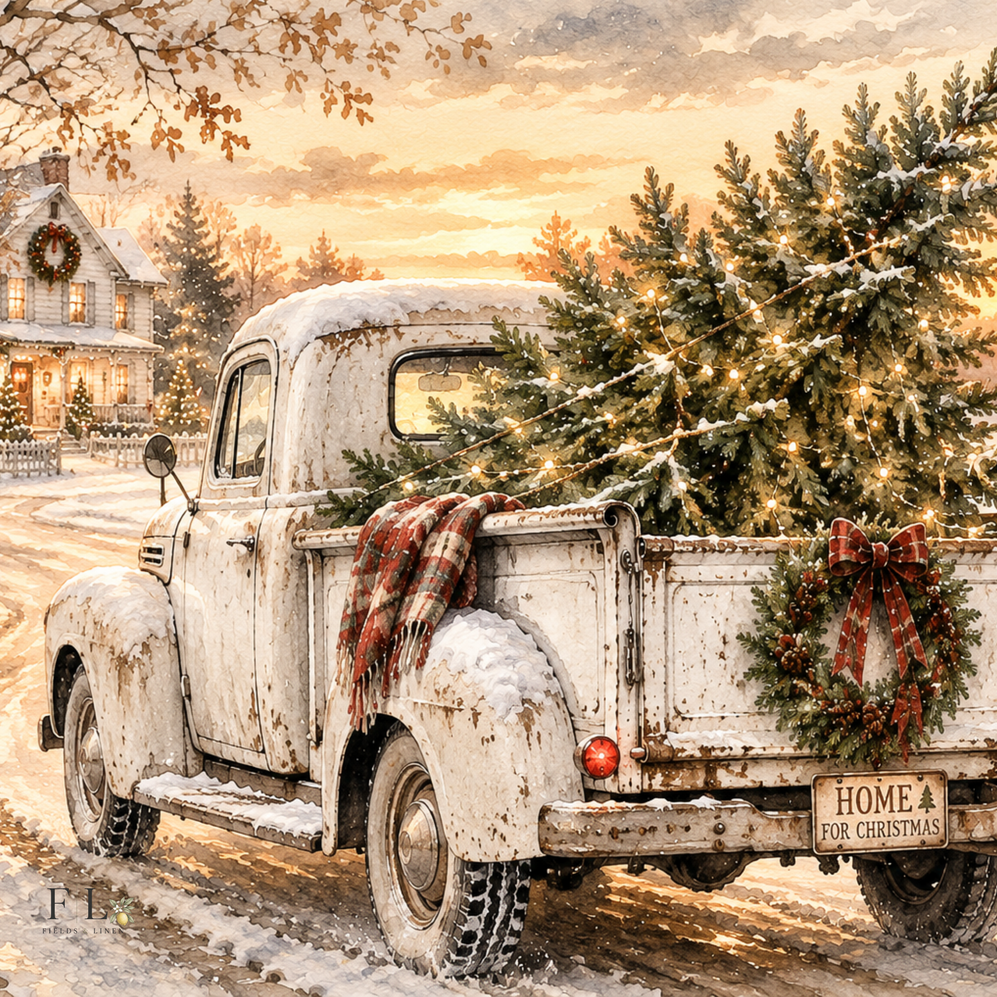 Delivering the Tree | Watercolor Clip Art PNG