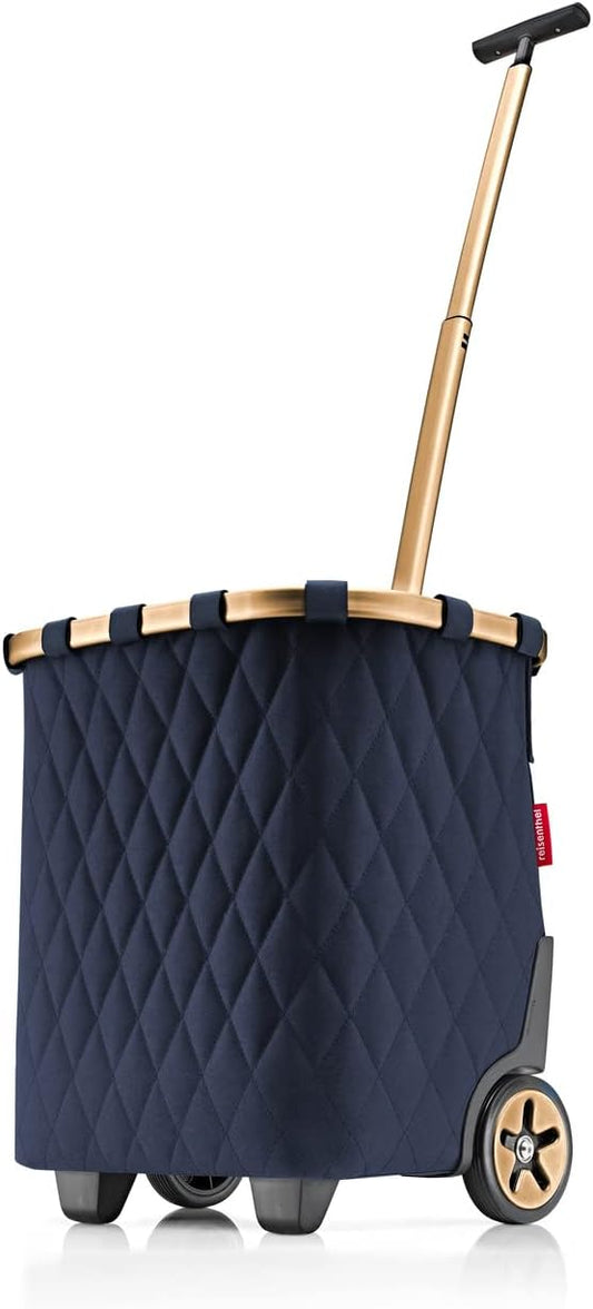 Midnight Gold Quilted Rolling Market Tote