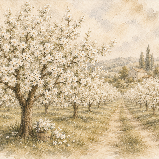 White Blossom Orchard Clip Art | Heirloom Watercolor Botanical PNG