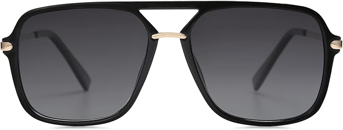 SOJOS Retro Square Polarized Sunglasses | Modern Aviator Shades