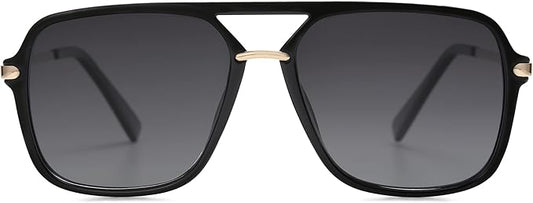 SOJOS Retro Square Polarized Sunglasses | Modern Aviator Shades